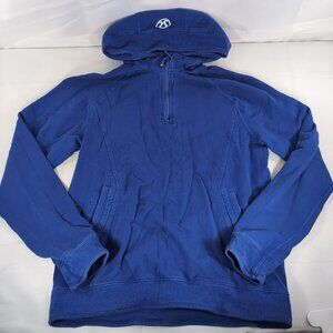 Lululemon Men's M Medium 1/4 Zip Sweater Pullover Hoodie Hooded Blue